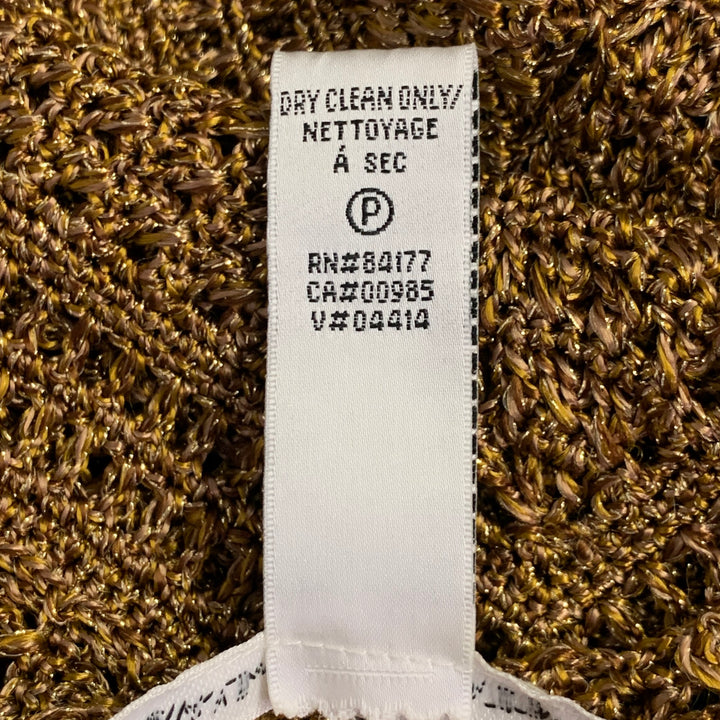DIANE VON FURSTENBERG Size M Gold Acetate Blend Crochet Dress