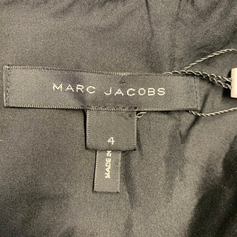 MARC JACOBS Robe sans manches à fleurs en mélange de nylon noir et argenté, taille 4