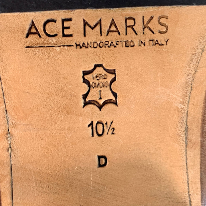 ACE MARKS Size 10.5 Tan Antique Leather Chukka Lace-Up Boots