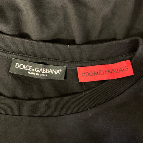 DOLCE & GABBANA Size XS Black Camel Graphic Cotton Crew-Neck T-shirt