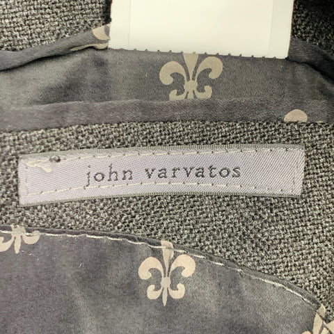 JOHN VARVATOS Size 36 Short Grey Virgin Wool Single Breasted Sport Coat