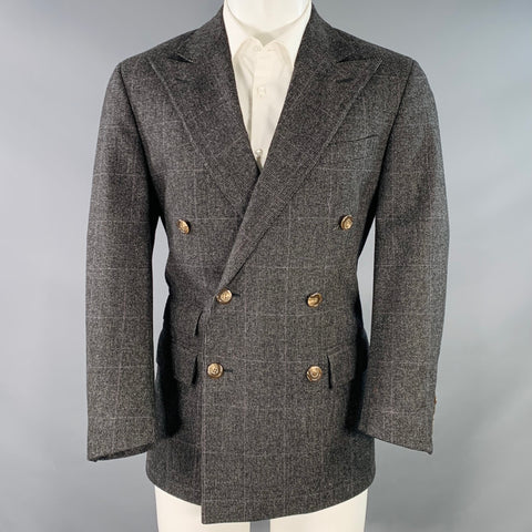 RALPH LAUREN Size 38 Regular Black Nailhead Wool Sport Coat