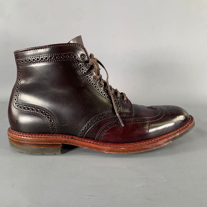 ALDEN Size 11.5 Burgundy Wingtip Leather Ankle Boots