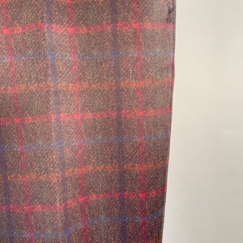 COMME des GARCONS HOMME DEUX Size M Brown Navy Red Plaid Polyester Tapered Dress Pants