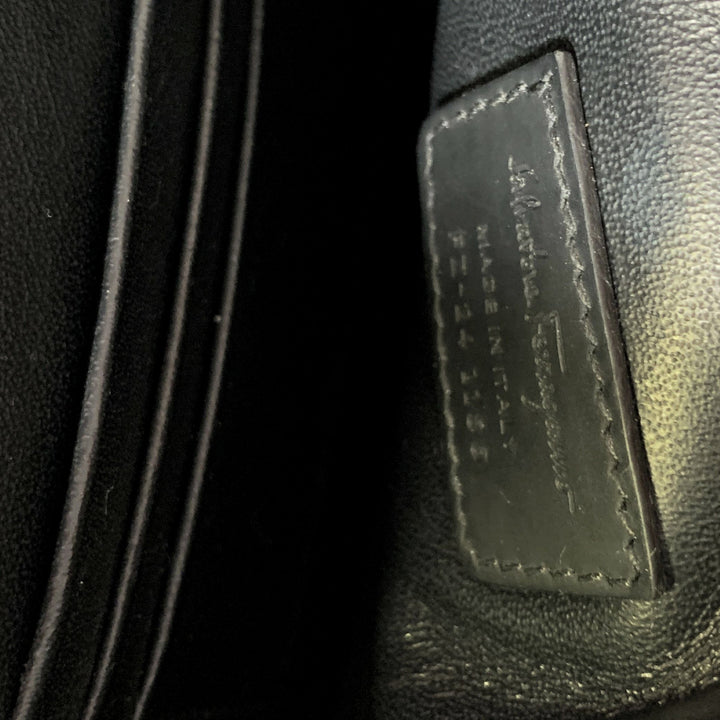 SALVATORE FERRAGAMO Black Graphic Leather Handbag Bags