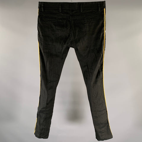 HAIDER ACKERMANN Size S Black Gold Piped Cotton Linen Blend Set