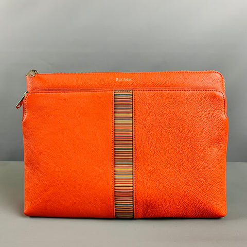 PAUL SMITH Orange Solid Leather Document Holder Bags