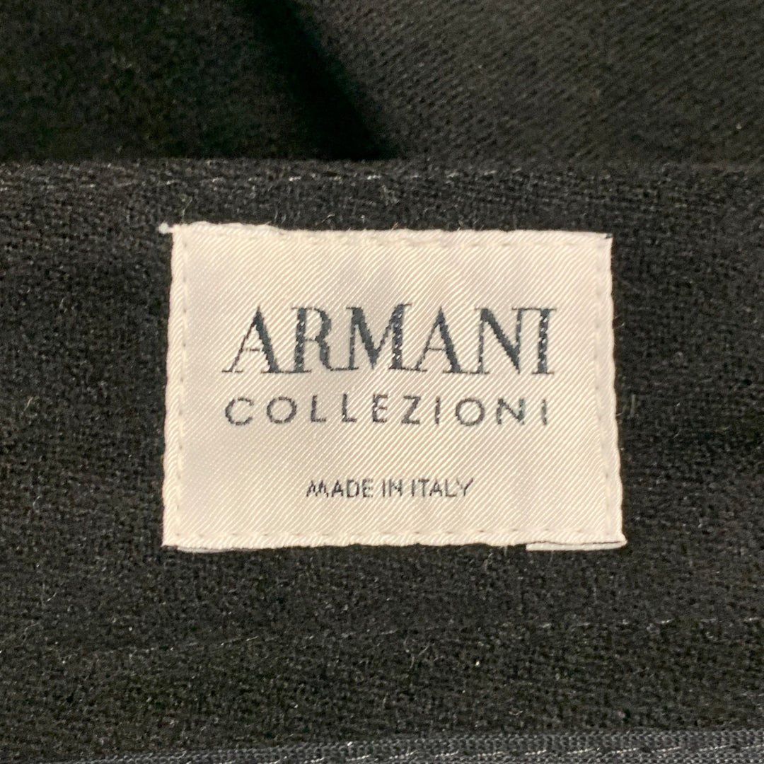 ARMANI COLLEZIONI Size 34 Black Velvet Belted Casual Pants