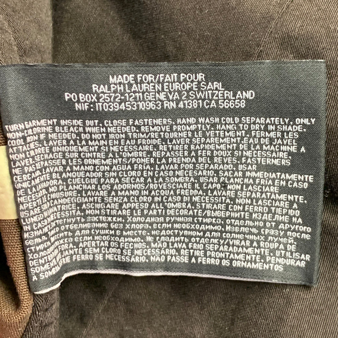 RALPH LAUREN Size L Brown Black Camouflage Cotton Epaulets Utility Jacket