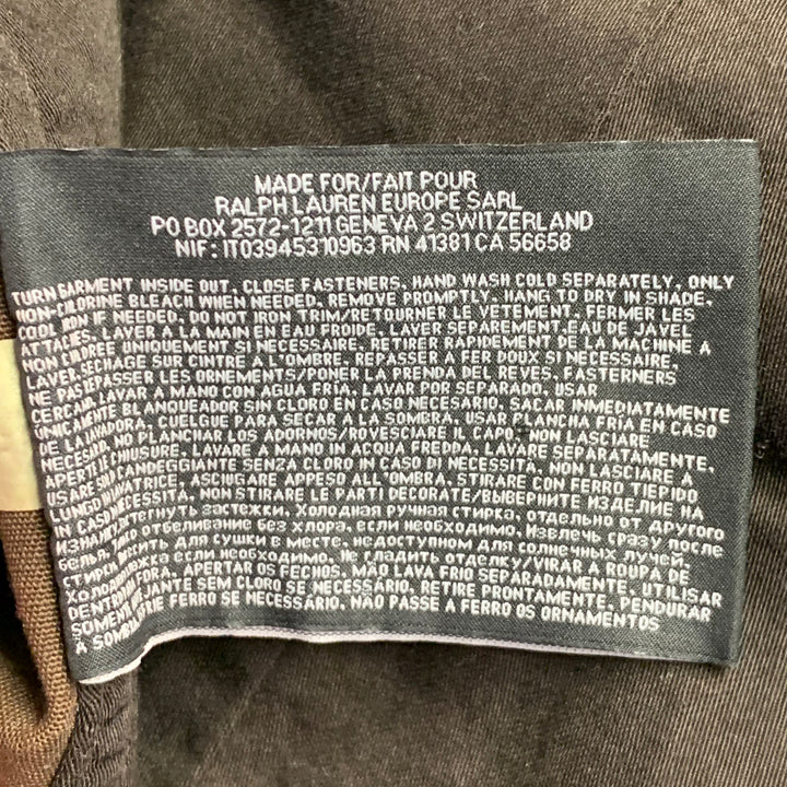 RALPH LAUREN Size L Brown Black Camouflage Cotton Epaulets Utility Jacket