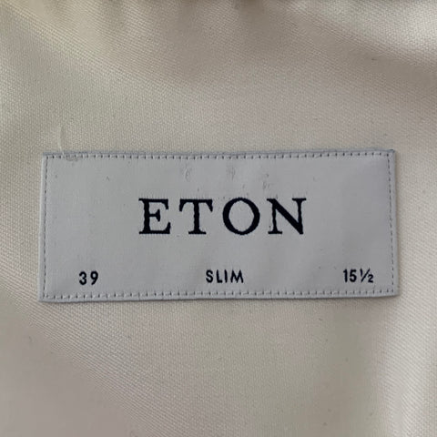 ETON Size S White Solid Cotton Button Up Long Sleeve Shirt