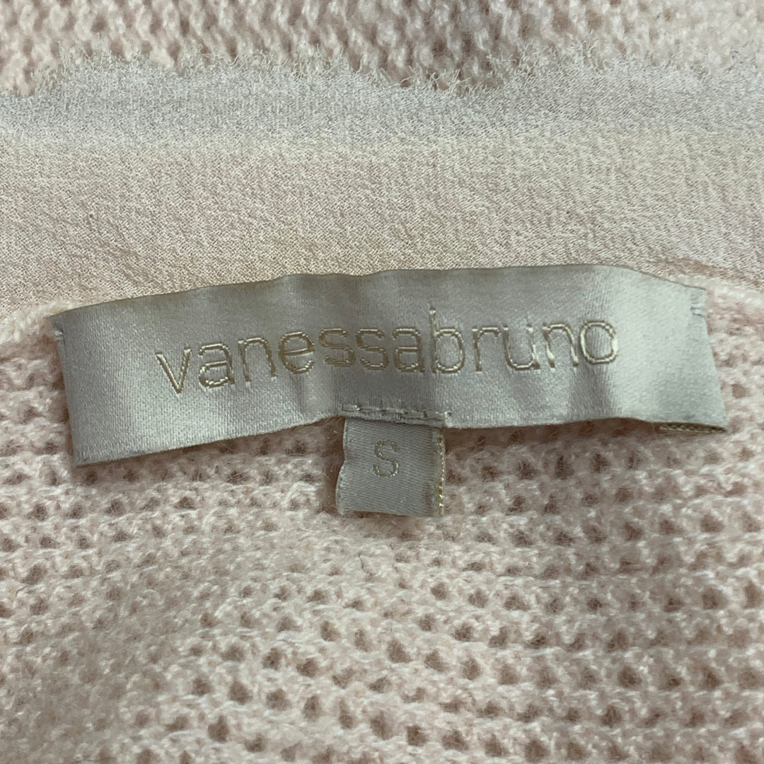VANESSA BRUNO Size S Light Pink Wool Cashmere Mesh Knit Pullover