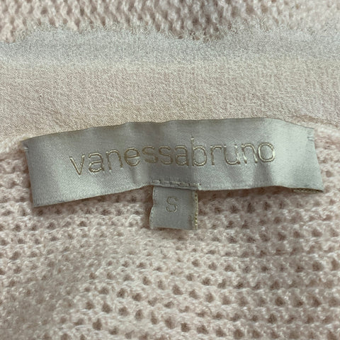 VANESSA BRUNO Size S Light Pink Wool Cashmere Mesh Knit Pullover