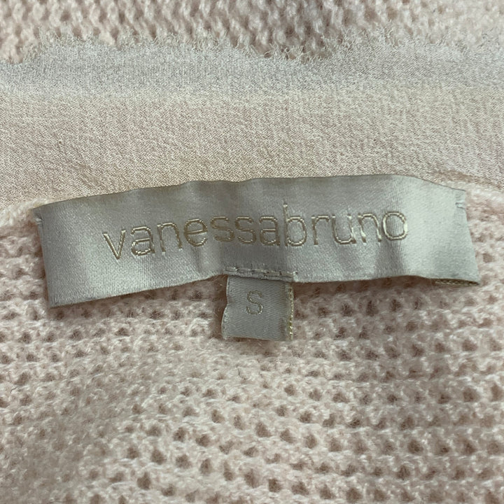 VANESSA BRUNO Size S Light Pink Wool Cashmere Mesh Knit Pullover