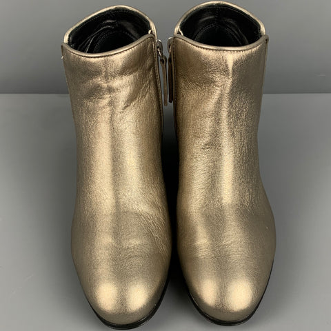 GIUSEPPE ZANOTTI Botines de cuero plateado talla 5