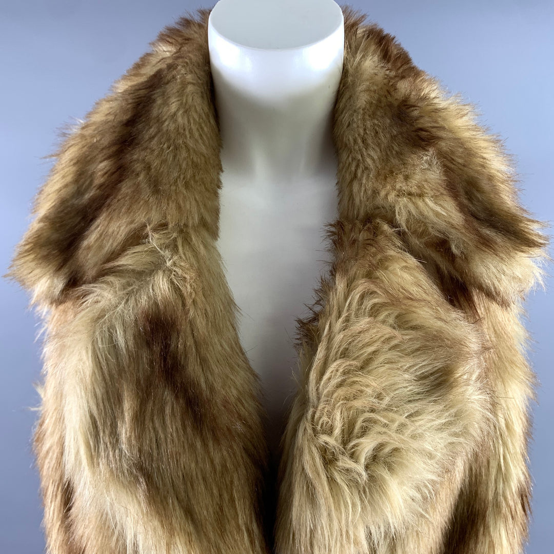 BASSO Size M Tan Brown Faux Fur Modacrylic Vest