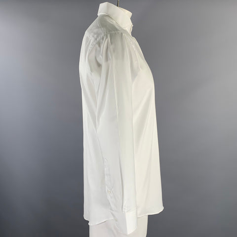 SUIT SELECT Size L White Cotton Cutaway Collar Long Sleeve Shirt