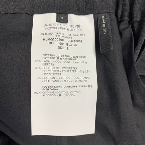 HELMUT LANG Size S Black Wool Blend Pleated Dress Pants