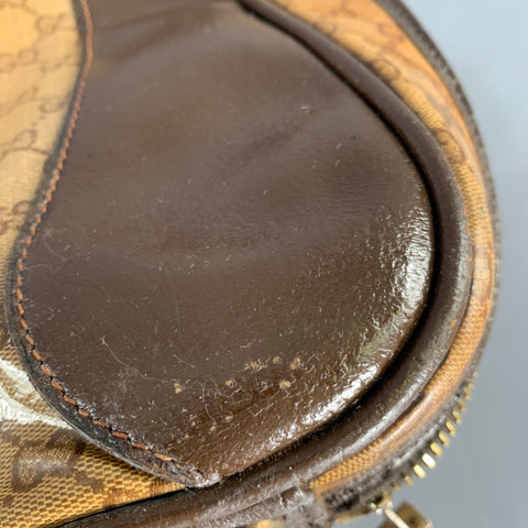 GUCCI Beige Brown Guccissima Monogram Coated Canvas Leather Suitcase