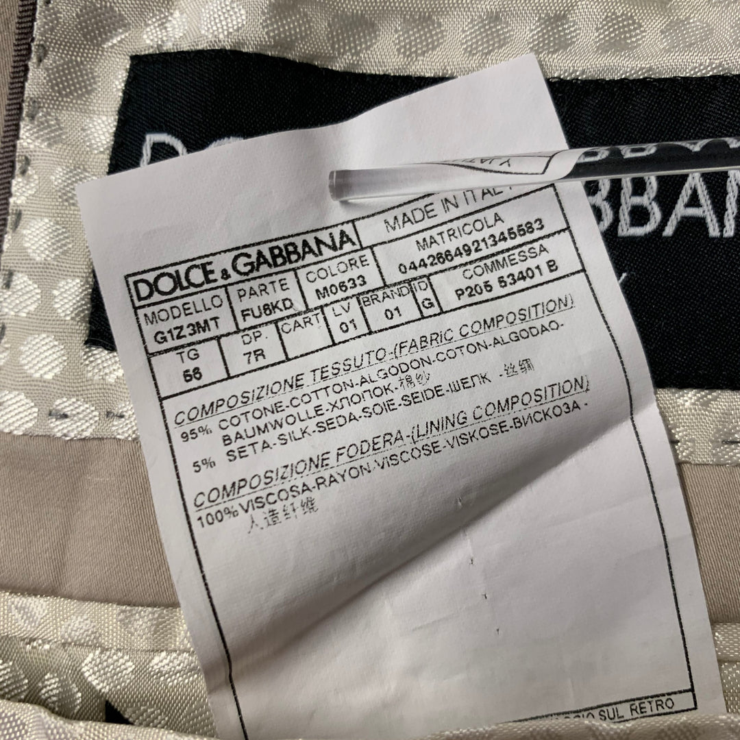 DOLCE & GABBANA Size 46 Khaki Notch Lapel Suit