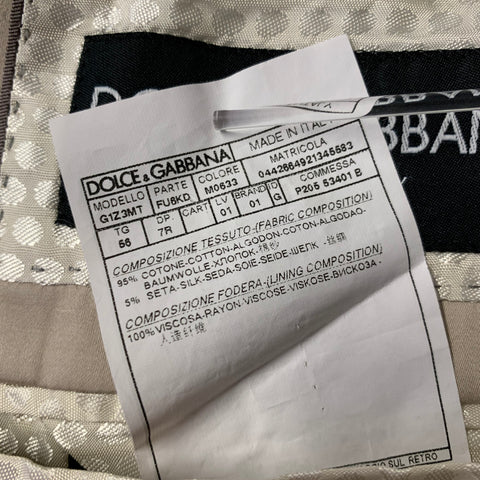 DOLCE & GABBANA Size 46 Khaki Notch Lapel Suit