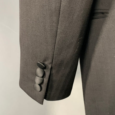 SAMUELSOHN Size 40 Black Wool Shawl Collar Double Breasted Tuxedo