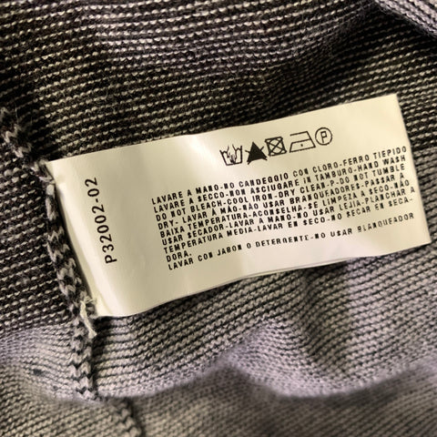 EMPORIO ARMANI Size L Grey Black Stripe Wool Silk V Neck Pullover