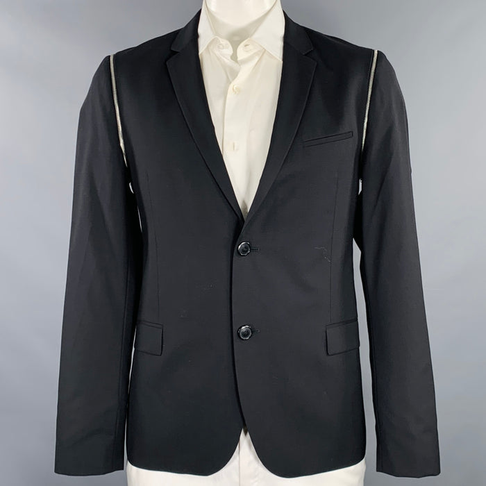 HUGO BOSS Size 42 Black Wool Blend Sport Coat
