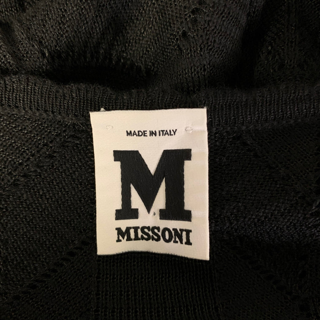 M MISSONI Size 2 Black Viscose Wool Blend Lace Scoop Neck Dress