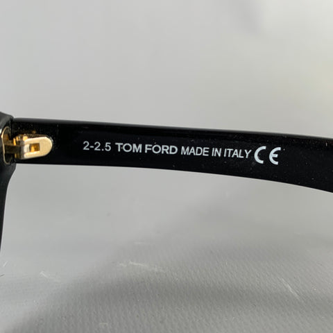 TOM FORD Ivan Black Acetate Teardrop Sunglasses