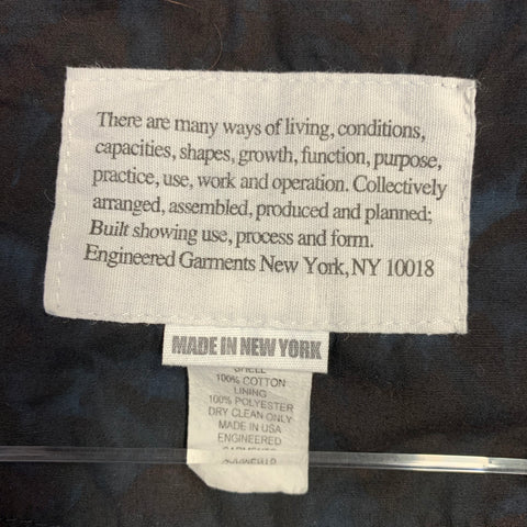 ENGINEERED GARMENTS Size L Black Blue Marbled Cotton Chore Jacket
