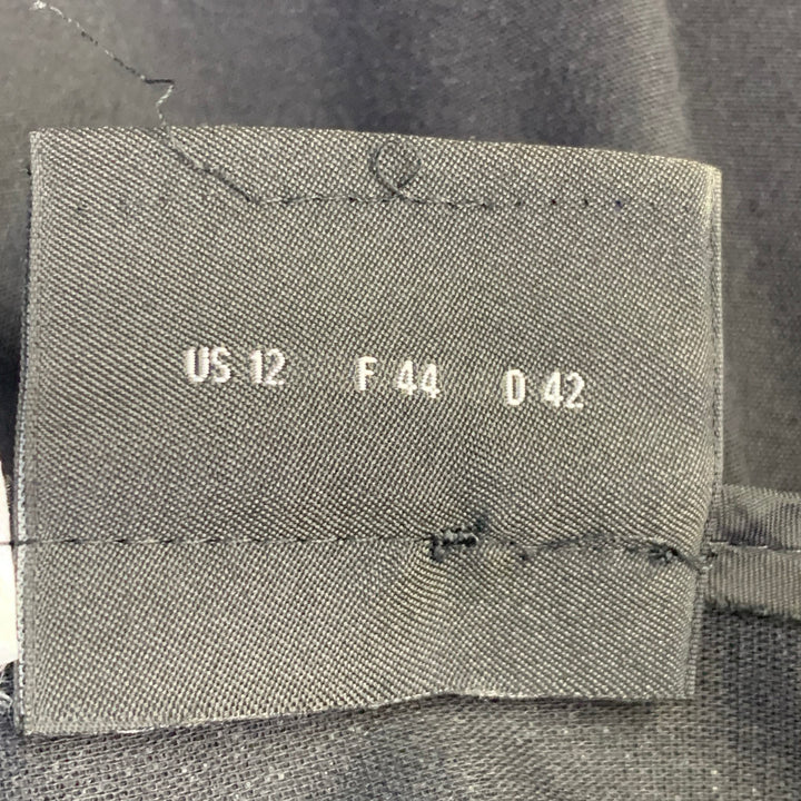 AKRIS Size 12 Black Cotton Blend Tapered Side Zipper Dress Pants