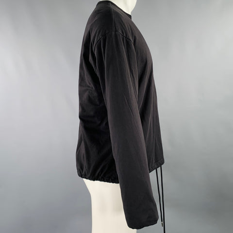 DRIES VAN NOTEN Size M Black Cotton Polyester Drawstring Sweatshirt