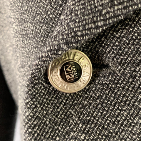 V2 by VERSACE Size 42 Grey Black Heather Double Breasted Suit