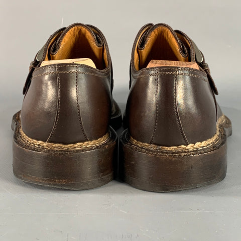 A. TESTONI Size 10.5 Brown Leather Monk Strap Split Toe Loafers