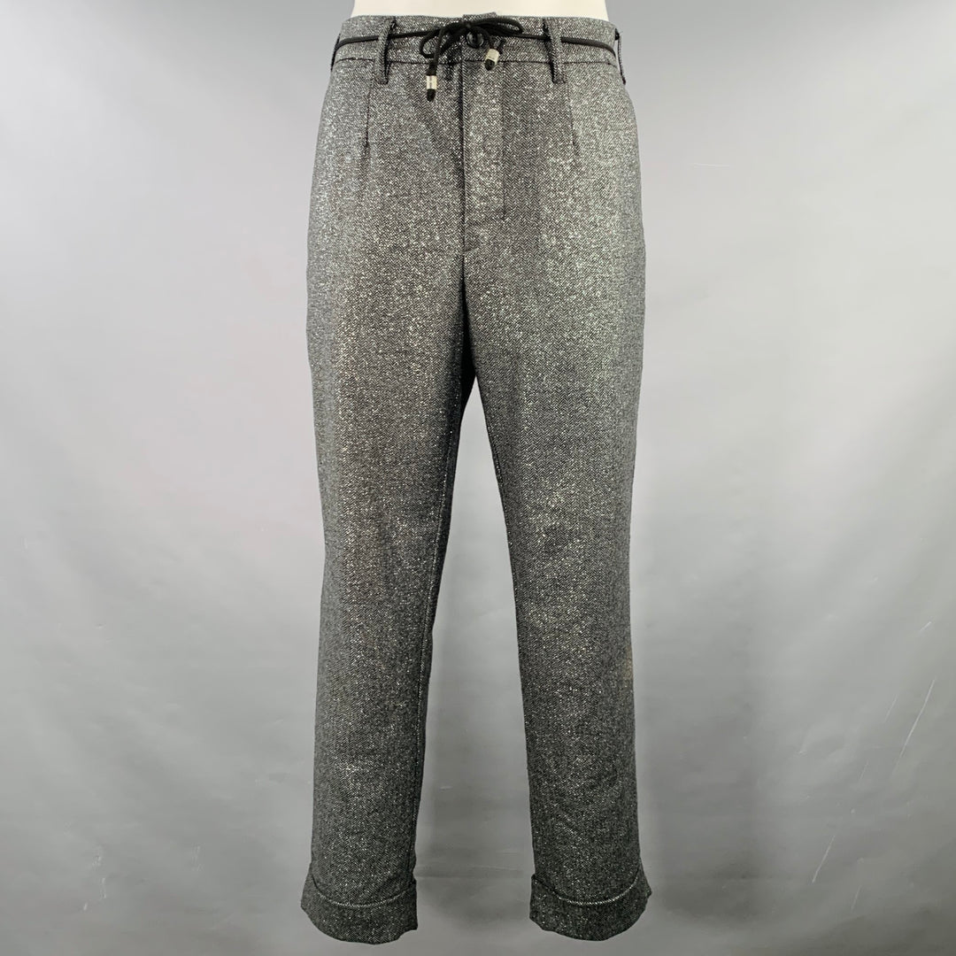 ENGINEERED GARMENTS Size 34 Grey Metallic Herringbone Acrylic Blend Casual Pants