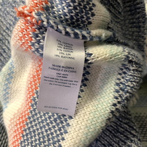 FAHERTY Size M Blue Multi Color Knit Cotton Blend Hoodie