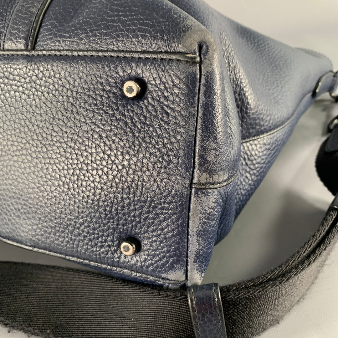 COACH Navy Pebble Grain Leather Tote Bag