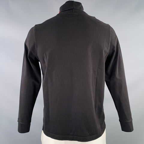 WILLY CHAVARRIA Size L Turtleneck Hardcore Black White Graphic Cotton Pullover
