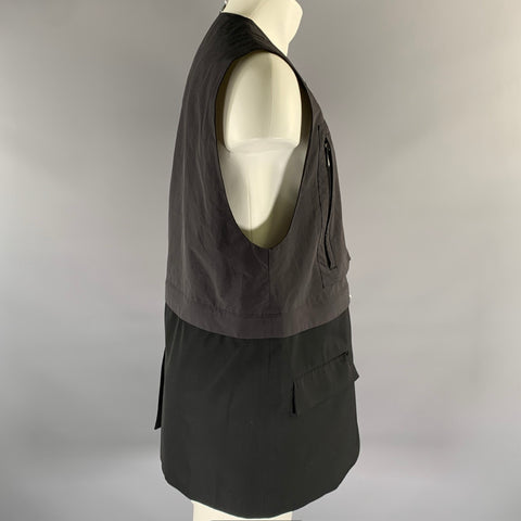 SISE Size S Black Wool Convertible Vest