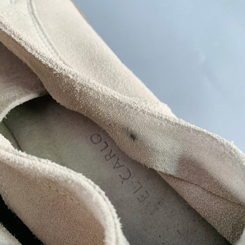 DEL CARLO Size 6.5 Grey Suede Lace-Up Derby Shoes