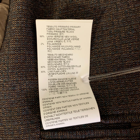 MAISON MARGIELA Size 42 Brown Blue Melange Wool Blend Sport Coat