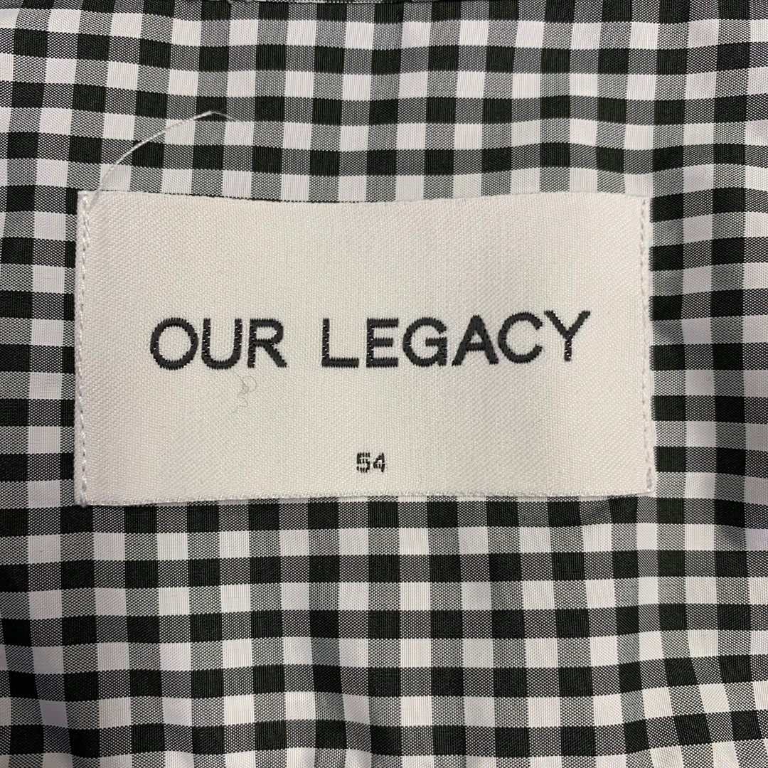 OUR LEGACY Size 44 Black White Gingham Polyester One Pocket Long Sleeve Shirt