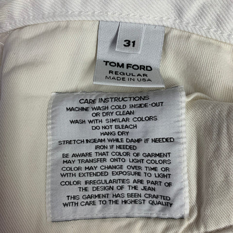 TOM FORD Size 31 White Cotton Button Fly Jeans
