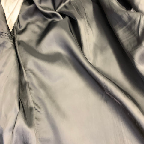 RALPH LAUREN Size 40 Navy Grey Stripe Virgin Wool Notch Lapel Suit