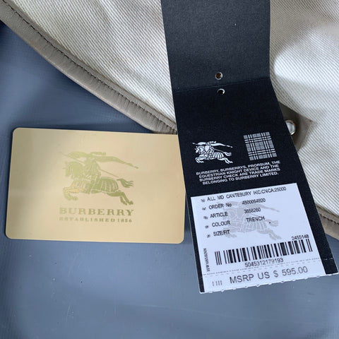 BURBERRY Beige Red Plaid Canvas Tote Handbag