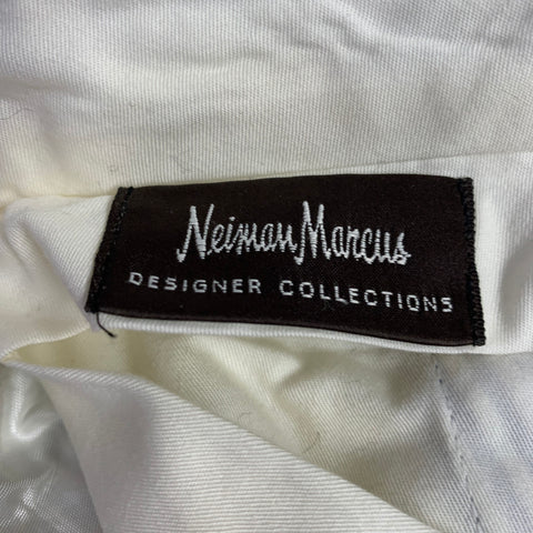 NEIMAN MARCUS Size 40 Blue White Stripe Seersucker Notch Lapel Suit