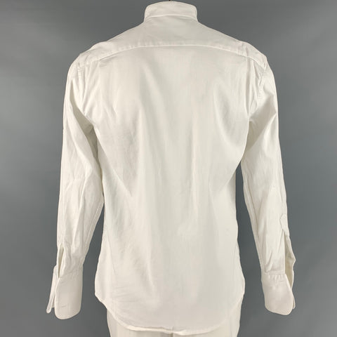 Camisa de manga larga con puño francés de algodón a rayas blancas talla XL ETON