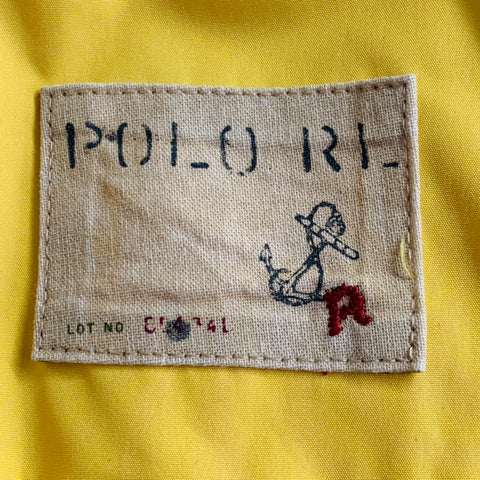 RALPH LAUREN Size L Yellow Polyester Hooded Utility Jacket
