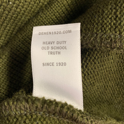 DEHEN 1920 Size XL Green Knit Wool Two Pockets Cardigan